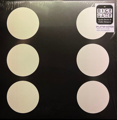 Apollo Brown & Guilty Simpson – Dice Game (2012) - Mint- LP Record 2022 Mello Music White w/Black & Gray Splatter Vinyl - Hip Hop