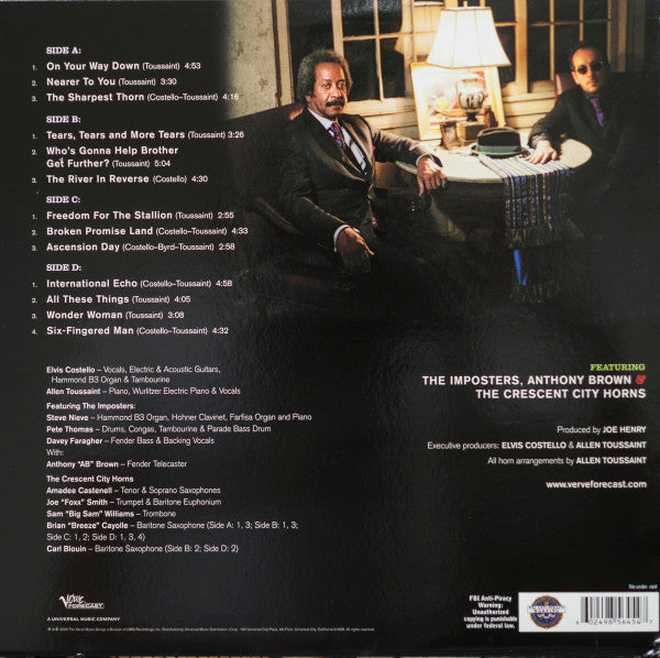 Elvis Costello & Allen Toussaint - The River In Reverse - Mint- 2 LP Record 2006 Verve Forecast USA Vinyl & Insert - Pop Rock / Bayou Funk - Shuga Records