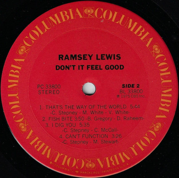 Ramsey Lewis - Don't It Feel Good - VG+ LP Record 1975 Columbia USA Vinyl - Jazz-Funk / Soul-Jazz - Shuga Records