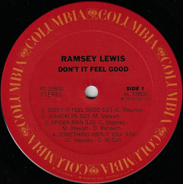 Ramsey Lewis - Don't It Feel Good - VG+ LP Record 1975 Columbia USA Vinyl - Jazz-Funk / Soul-Jazz - Shuga Records
