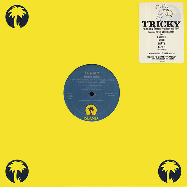 Tricky - Broken Homes / Money Greedy / Time - EP Record 1998 Island USA Promo Vinyl - Electronic / Trip Hop / Abstract - Shuga Records