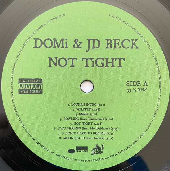 Domi & JD Beck - Not Tight - Mint- LP Record 2022 Blue Note 180 gram Vinyl - Jazz / Fusion / Funk