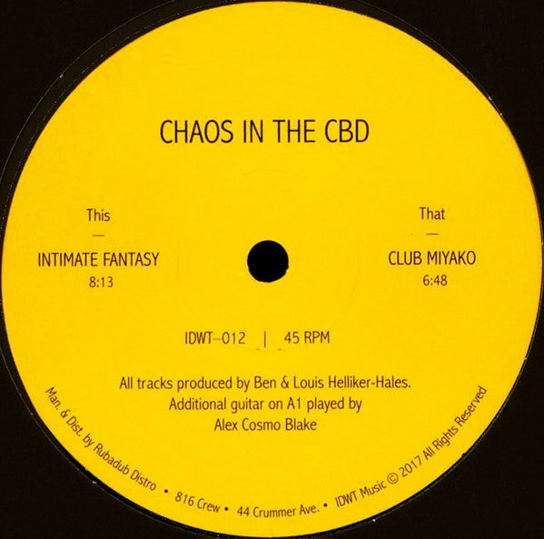 Chaos In The CBD - Intimate Fantasy - New 12" Single Record In Dust We Trust UK Vinyl - Deep House - Shuga Records
