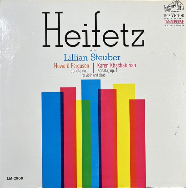 Jascha Heifetz & Lillian Steuber - Khachaturian / Ferguson : Sonata No.1, Sonata, Op.1 For Violin And Piano - VG+ LP Record 1966 RCA USA Mono Vinyl - Classical - Shuga Records