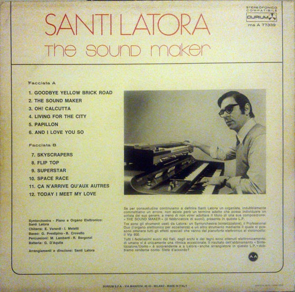 Santi Latora – The Sound Maker - Mint- LP Record 1974 Durium Italy Vinyl - Jazz / Easy / Theme