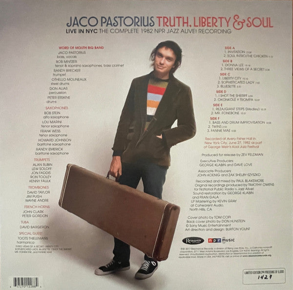 Jaco Pastorius - Truth, Liberty & Soul - Live In NYC The Complete 1982 NPR Jazz Alive! Recordings - Mint- 3 LP Record Store Day Black Friday 2022 Resonance RSD 180 gram Vinyl & Numbered - Jazz / Fusion - Shuga Records