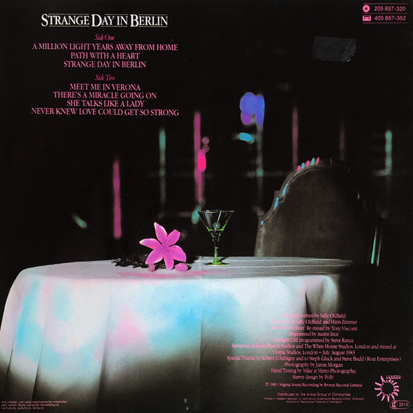 Sally Oldfield - Strange Day In Berlin - VG+ LP Record 1983 Bronze Germany Vinyl - Pop Rock / Folk Rock - Shuga Records