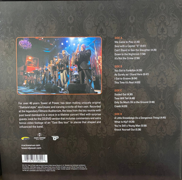 Tower Of Power – 40th Anniversary The Fillmore Auditorium, San Francisco - New 2 LP Record Store Day Black Friday 2022 Top RSD Orange Vinyl, Numbered & Download - Funk / Soul - Shuga Records