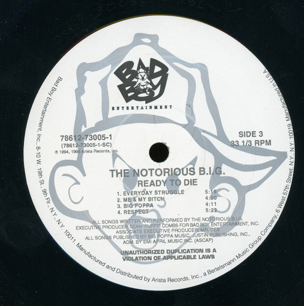 The Notorious B.I.G. - Ready To Die - VG+ 2 LP Record 1995 Bad Boy USA Original Press Vinyl - Hip Hop / Gangsta / Boom Bap - Shuga Records