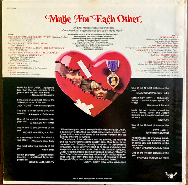 Trade Martin - Made For Each Other - LP Record 1971 Buddah USA Vinyl - Soundtrack - Shuga Records
