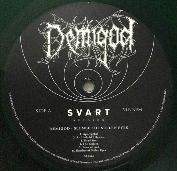 Demigod - Slumber Of Sullen Eyes (1992) - New LP Record 2022 Svart Finland Green Vinyl, Book & Poster - Death Metal - Shuga Records