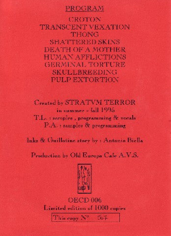 Stratvm Terror - Pariah Demise - Mint- CD 1995 Old Europa Cafe Italy Import & Numbered - Electronic / Industrial / Experimental - Shuga Records