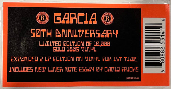 Jerry Garcia - Garcia (1977) - New 2 LP Record 2022 Round Gold Nugget 180 gram Vinyl - Classic Rock / Psychedelic Rock - Shuga Records