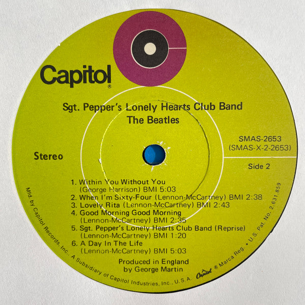 The Beatles - Sgt. Pepper's Lonely Hearts Club Band (1967) - VG LP Record 1969 Capitol USA Green Label Vinyl - Pop Rock / Psychedelic Rock - Shuga Records