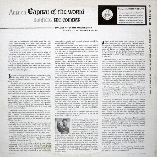 George Antheil / Joseph Levine - Raffaello de Banfield - Capital Of The World The Combat - VG+ LP Record 1954 Capitol FDS Original Mono Vinyl - Classical - Shuga Records
