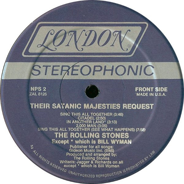 The Rolling Stones - Their Satanic Majesties Request (1967) - VG+ LP Record 1981 London USA Vinyl - Psychedelic Rock / Classic Record - Shuga Records