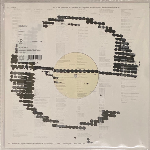 Ecco2k - E (2019) - Mint- LP Record 2022 YEAR0001 Black + White Swirl 180 gram Vinyl, Postcard & PVC sleeve - Hip Hop / Cloud Rap / Ambient
