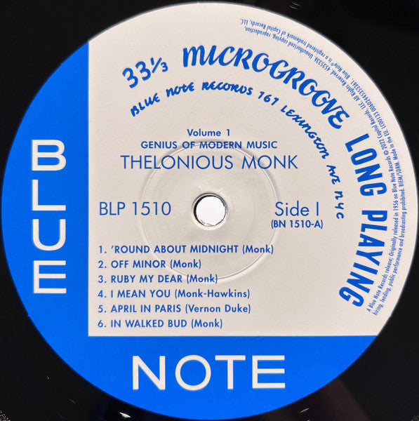 Thelonious Monk - Genius Of Modern Music Volume One (1951) - Mint- LP Record 2022 Blue Note Germany 180 gram Vinyl - Jazz / Bop - Shuga Records