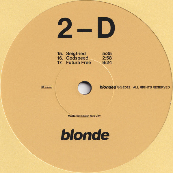 Frank Ocean - Blonde (2016) - Mint- 2 LP Record 2022 Blonded USA Official Vinyl - R&B / Soul / Hip Hop - Shuga Records