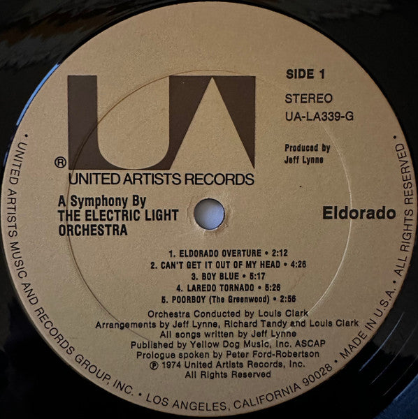 Electric Light Orchestra - Eldorado - A Symphony By The Electric Light Orchestra - VG+ LP Record 1974 United Artists CRC Columbia House Club Edition USA Vinyl - Prog Rock / Symphonic Rock - Shuga Records