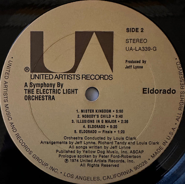 Electric Light Orchestra - Eldorado - A Symphony By The Electric Light Orchestra - VG+ LP Record 1974 United Artists CRC Columbia House Club Edition USA Vinyl - Prog Rock / Symphonic Rock - Shuga Records