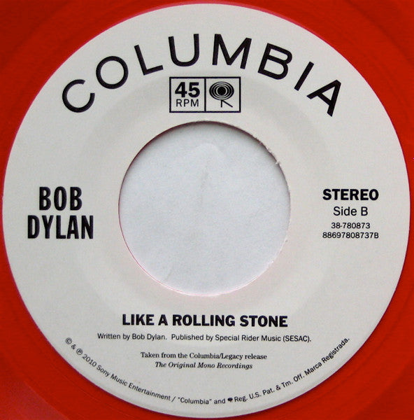Bob Dylan - The Times They Are A-Changin' / Like A Rolling Stone (1964) - New 7" Single Record Store Day 2010 Columbia Red Vinyl - Rock / Folk Rock