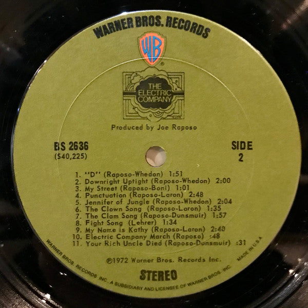 The Electric Company - The Electric Company - Mint- LP Record 972 Warner USA Original Vinyl, Booklet & Gimmick Cover- Soundtrack / Spoken Word / Educational - Shuga Records