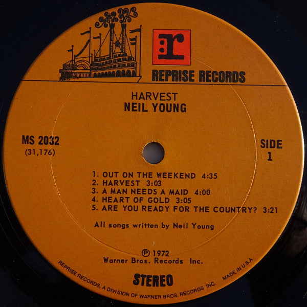 Neil Young ‎– Harvest - VG+ LP Record 1972 Reprise USA Original Vinyl, Textured Sleeve - Classic Rock / Folk Rock - Shuga Records