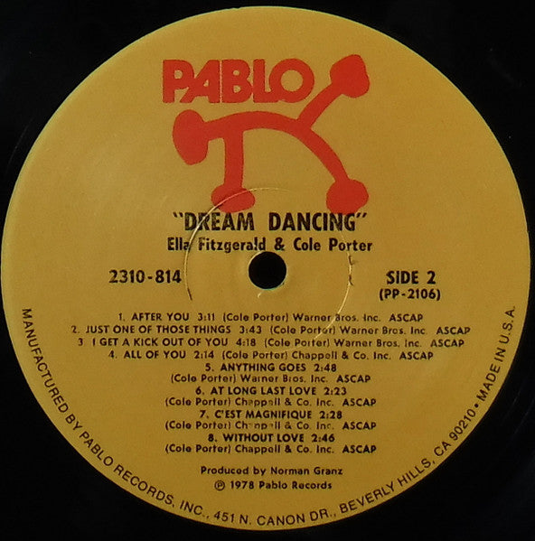 Ella Fitzgerald & Cole Porter - Dream Dancing - VG+ LP Record 1978 Pablo USA Vinyl - Jazz / Swing / Vocal - Shuga Records