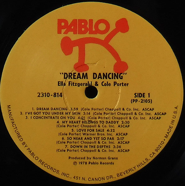 Ella Fitzgerald & Cole Porter - Dream Dancing - VG+ LP Record 1978 Pablo USA Vinyl - Jazz / Swing / Vocal - Shuga Records