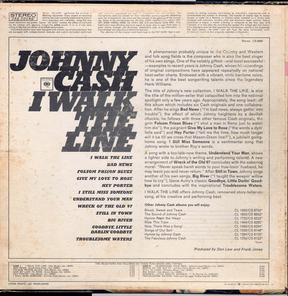 Johnny Cash – I Walk The Line - VG+ LP Record 1964 Columbia USA Original 360 Label USA Vinyl - Country / Rockabilly
