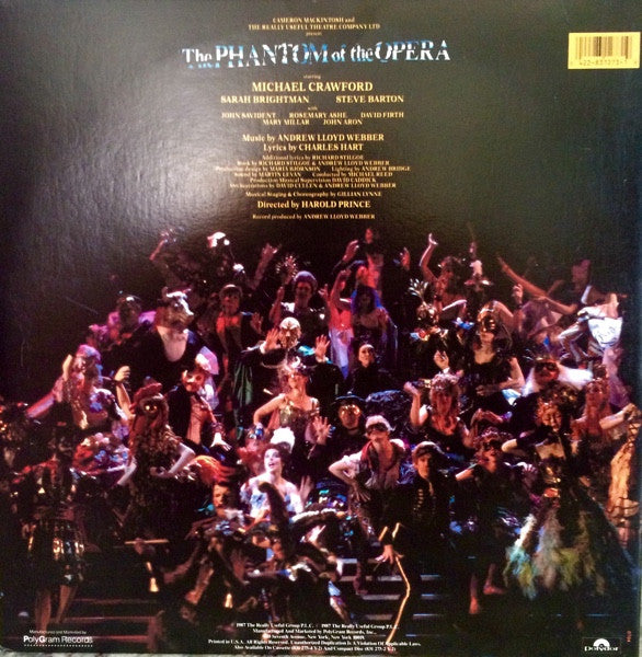 Andrew Lloyd Webber - The Phantom Of The Opera - New 2 LP Record 1987 Polydor USA Original Vinyl & Booklet - Musical - Shuga Records
