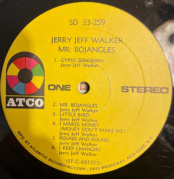 Jerry Jeff Walker - Mr. Bojangles VG+ LP Record 1968 ATCO USA Vinyl - Country Rock / Folk Rock - Shuga Records