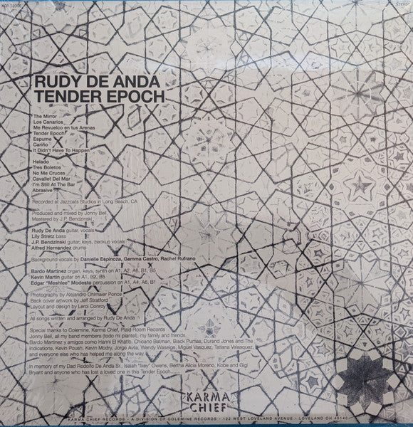Rudy De Anda - Tender Epoch - Mint- LP Record 2020 Karma Chief Top Chico Clear Vinyl & Download - Chicago Soft Rock / Latin / Soul - Shuga Records