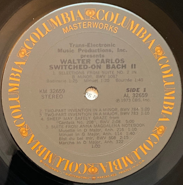 Walter Carlos – Switched-On Bach II - Mint- LP Record 1973 Columbia USA Original Vinyl & Hype Sticker - Electronic / Classical / Moog - Shuga Records
