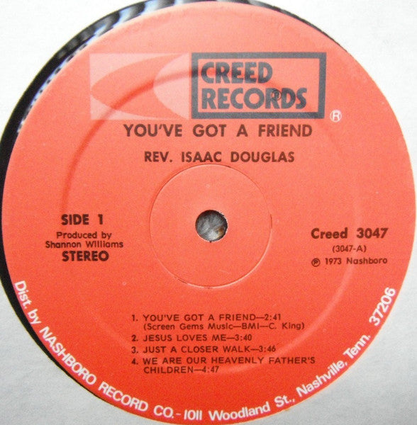 Isaac Douglas - You've Got A Friend - VG+ LP Record 1973 Creed USA Vinyl - Gospel - Shuga Records