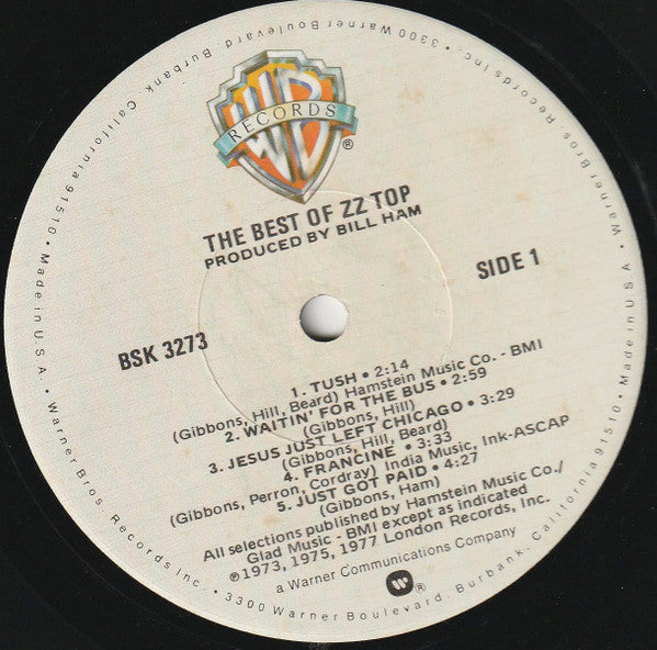 ZZ Top - The Best of ZZ Top (1977) - VG+ LP Record 1979 Warner USA Vinyl - Rock / Blues Rock - Shuga Records