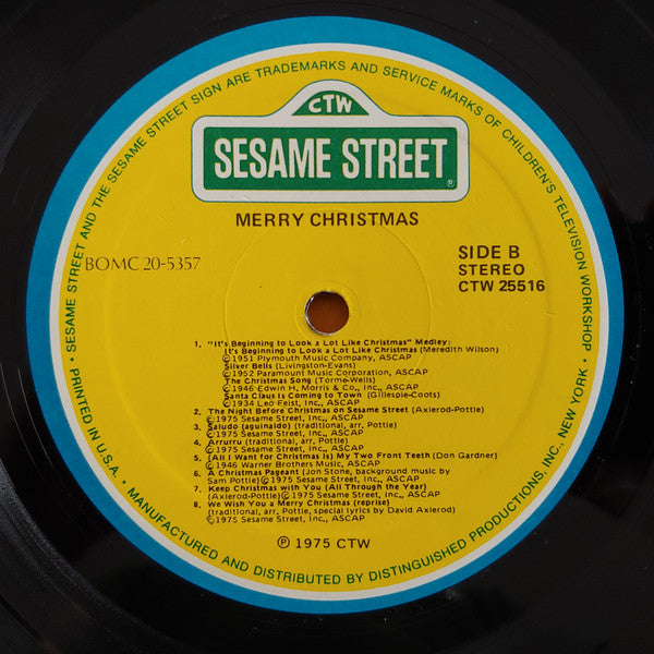 Sesame Street - Merry Christmas From Sesame Street - VG LP Record 1975 USA Vinyl - Holiday / Children's - Shuga Records