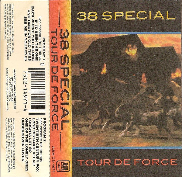 8 Special - Tour De Force - VG+ Cassette Tape 1983 A&M USA - Southern Rock - Shuga Records