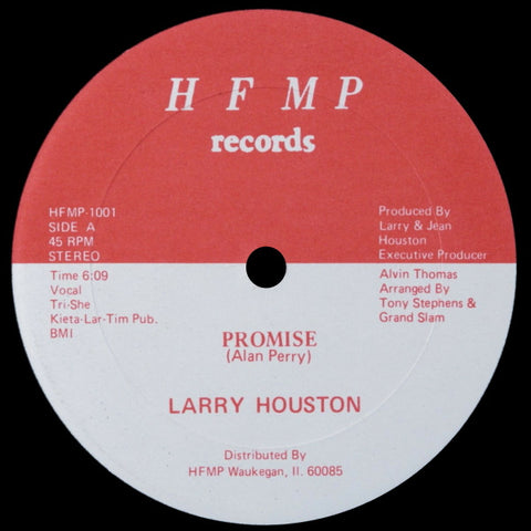 Larry Houston – Promise - VG+ 12" Single Record 1983 HFMP USA Vinyl - Chicago Disco / Funk / Boogie