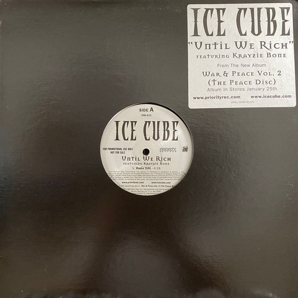 Ice Cube - Until We Rich - VG+ 12" Single Record 1999 Priority USA Promo Vinyl - Hip Hop - Shuga Records