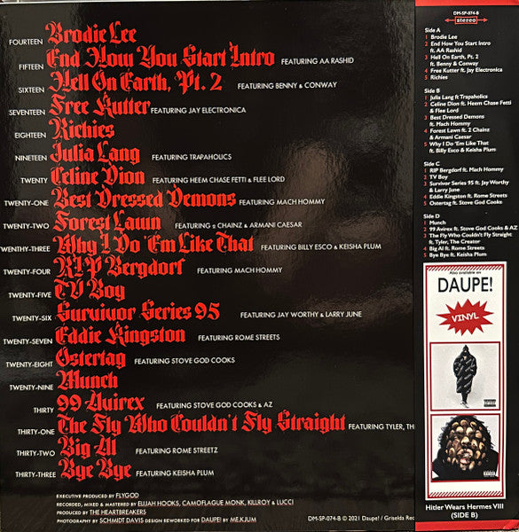 WestsideGunn - Hitler Wears Hermes 8: Side B (2021) - Mint- 2 LP Record 2022 Daupe UK Unofficial 180 gram Red Vinyl - Hip Hop - Shuga Records