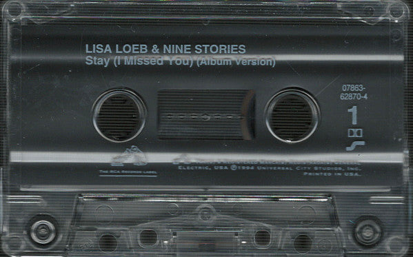 Lisa Loeb & Nine Stories - Stay (I Missed You) - Mint- Cassette Single 1994 RCA USA Tape - Pop Rock / Alternative Rock - Shuga Records