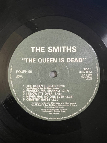 The Smiths - The Queen is Dead - Mint- (VG+ Cover) LP Record 2009 Warner Rhino USA 180 gram Vinyl - Indie Rock - Shuga Records