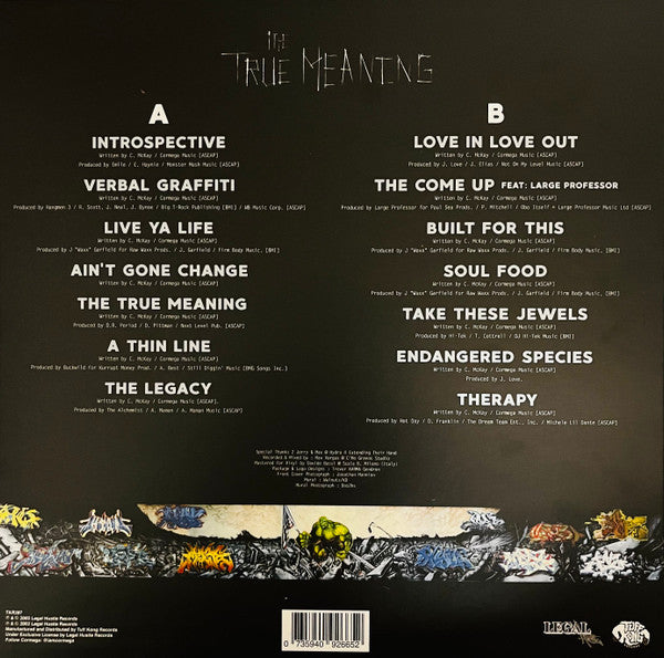 Cormega - The True Meaning (2002) - New LP Record 2022 Legal Hustle Tuff Kong Black Vinyl - Hip Hop
