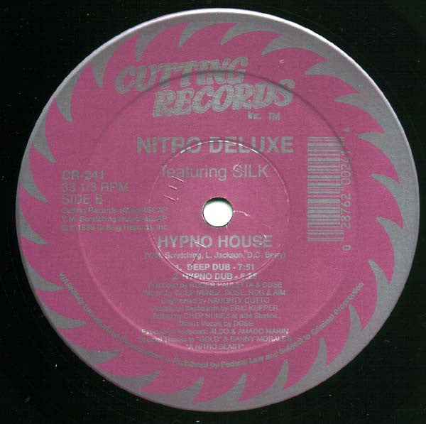 Nitro Deluxe Featuring Silk - Hypno House - VG 12" Single Record 1990 Cutting USA Vinyl - Deep House / Hip-House / Bleep - Shuga Records