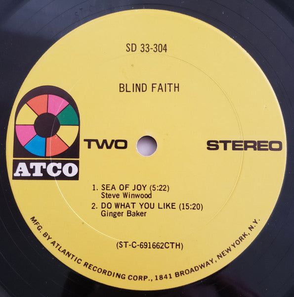 Blind Faith - Blind Faith - VG LP Record 1969 ATCO USA Original Cover - Psychedelic Rock / Blues Rock - Shuga Records