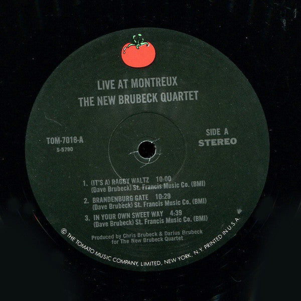 The New Brubeck Quartet - Live At Montreux - VG+ LP Record 1978 Tomato USA Vinyl - Jazz / Cool Jazz - Shuga Records