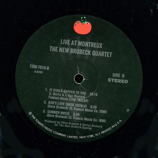 The New Brubeck Quartet - Live At Montreux - VG+ LP Record 1978 Tomato USA Vinyl - Jazz / Cool Jazz - Shuga Records