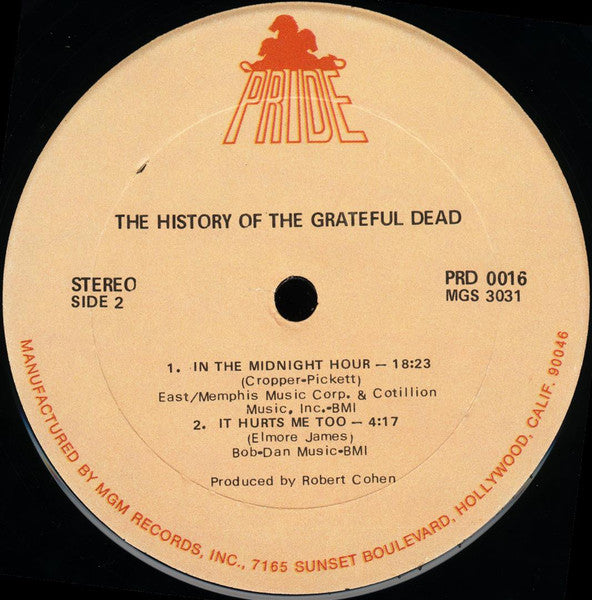 The Grateful Dead - The History Of The Grateful Dead - VG+ (Vg- cover) LP Record 1972 Pride USA Original Vinyl - Psychedelic Rock / Country Rock - Shuga Records